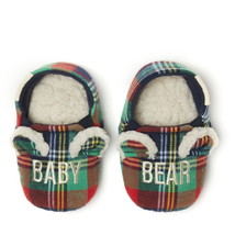 Dearfoams Family Bear Matching Comfort Slippers, Size 3-4 Plaid - £12.76 GBP