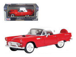 1956 Ford Thunderbird Red 1/24 Diecast Car Model Motormax - £29.60 GBP