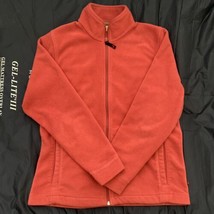 Woolrich Burnt Orange Fleece Lightweight Jacket Zipper Pockets Size Small - £16.03 GBP