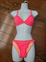 NWOT Victoria&#39;s Secret Strapless Bandeau Bikini Swim Top Size M Neon Pink - £29.22 GBP