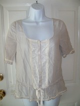 Juicy Couture GRAY/WHITE Striped 3/4 Sleeve Blouse Size 2 Women&#39;s - £15.96 GBP