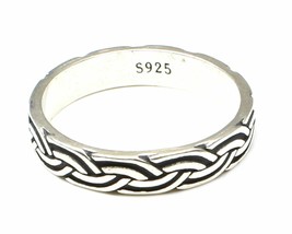 Ethnic Indian Style 925 Sterling Silver Ring Plain Unisex Band 19/ 59 no. Size - £22.97 GBP