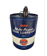 Vintage Gulf 5 Gallon Can Multi Purpose Gear Lubricant 80 **NICE** Oil USA - $155.19