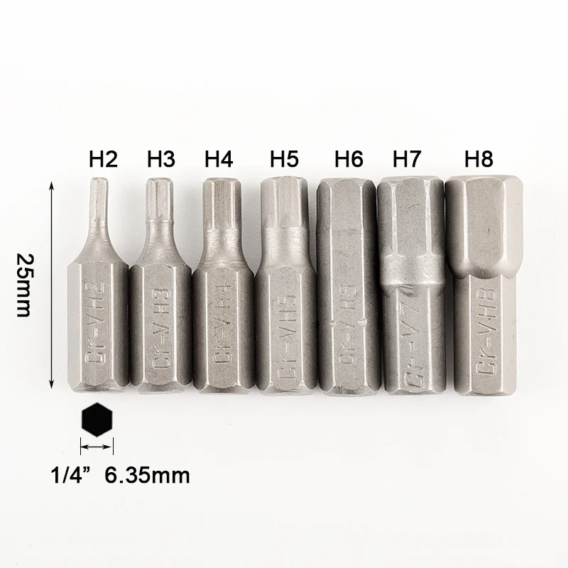 7pcs Hexagon Screwdriver Bit Set 1/4&quot; Hex Shank 25mm Hex Head Screw Driv... - $163.88