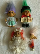 5 VTG Russ Troll dolls Grandma Bride Christmas Caroler Crawling Baby Keychain - $44.50