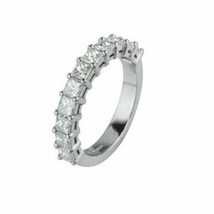 2ct Princess Simulated Diamond Half Eternity Wedding Ring 14K White Gold Plated - £76.53 GBP