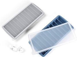 Ice Cube Tray With Lids 2 Pack, Stick Cube Trays with Easy Push and Pop Out Mate - £24.93 GBP