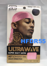 AH ULTRA WAVE SUPER SILKY SATIN DURAG 42&quot; LONGEST TAIL HFDR55 PINK - £2.86 GBP