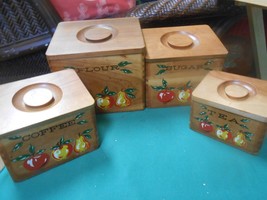 Great  Vintage Wood Canister Set of 4 - $28.30