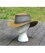 Custom Australia Barmah Foldaway Cooler Hat --Cattle Suede-Mesh Drover W... - €30,35 EUR