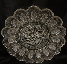 Vintage Indiana Glass DEVILED EGG Glass Serving Tray Hobnail Pattern 11-1/4&quot; - £23.25 GBP