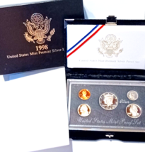 1998 U.S. Mint Premier Silver Proof Set Original Mint Packaging &amp; Coa - £39.66 GBP