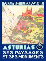 10824.Decoration Poster.Wall Room interior.Asturias Visit Spain.Retro travel ad - $16.20+