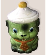 Green Dog With Tie Vintage Cookie Jar Made In Japan - £31.38 GBP