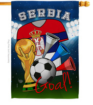 World Cup Serbia Soccer House Flag 28 X40 Double-Sided Banner - £29.24 GBP