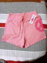 Derek Heart GIRL Pink Cotton Blend Solid Graphic Design Summer  Shorts L... - £5.59 GBP