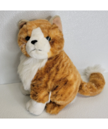 Vintage MTY International Tabby Orange Cat Plush Sitting Blue Eyes - $30.39 CAD
