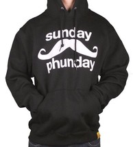 Team Phun Hombre Sunday Diversión Día Bigote Blanco y Negro Jersey Sudadera Nwt - £20.54 GBP