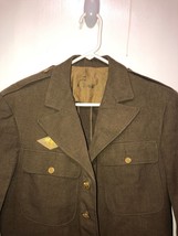 Original WW2 US Army EM Dress Uniform Jacket Brass Eagle Button Patches - £156.44 GBP