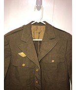 Original WW2 US Army EM Dress Uniform Jacket Brass Eagle Button Patches - $197.99
