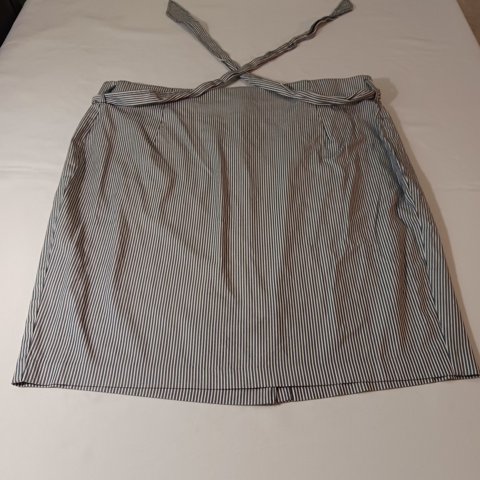 Lane Bryant Womens Gray Cotton Blend Stripes Waist Self Tie String Skirt Size 26 Item image 6