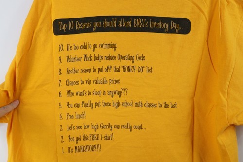 Vintage 90s Mens Large Spell Out Boise Marketing Services T-Shirt Yellow USA Item image 9