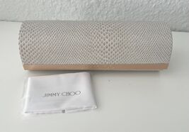 JIMMY CHOO BEIGE TAN SNAKESKIN AUTHENTIC EYEGLASSES SUNGLASSES CASE W/CL... - $24.75