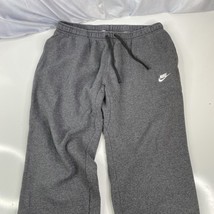 Nike Sweatpants Mens XXL Gray Sportswear Club Fleece Relaxed Open Hem 80... - $25.26