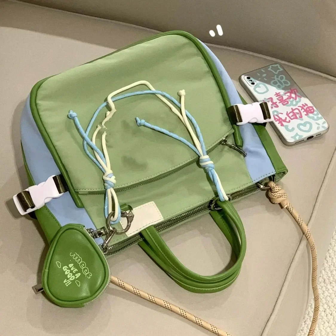 High Capacity Fashion Tote Cute Nylon Canvas Handbag Women&#39;s Bags Crossb... - $43.80
