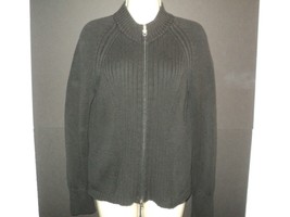 Christopher &amp; Banks Size Small Cardigan Sweater, Dark Gray, Full Front Zip - £9.73 GBP