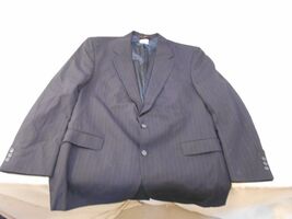 BOTANY 500 ATHLETIC FIT DARK BLUE STRIPED MEN&#39;S PROM WEDDING DRESS COAT ... - $18.36