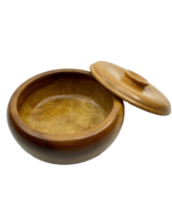 Round Wooden Container With Lid  Medium To Light Color 6” Wide 3” Tall S... - $222.50 MXN