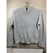 ABOUND Womens Gray Contrast Chunky Knit Cotton Blend Sweater Hooded Size... - $408.81 MXN