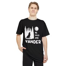 Be Wild and Wander Long Body Urban Tee: Unisex, Airlume Cotton with Wolf Moon De - £22.67 GBP+