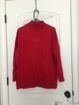 Casual Corner Women&#39;s Long Sleeve High Neck Shirt Size Medium Red - £25.42 GBP