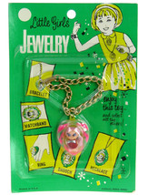 Vintage Liddle Kiddles Girls Jewelry Clone Klone Pink/Green Heart Bracelet MOC - £101.48 GBP