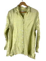 J Jill Love Linen Shirt Size XL Light Green Button Down Womens Lagenlook... - $46.57
