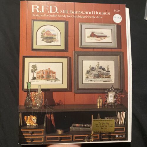 VTG  R.F.D. Mill, Barns and Houses Cross Stitch Pattern Book 1982 by Judith Sand - $4.80