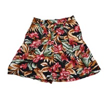 Bentley Shorts Womens L Black Floral Pleated High Waist Pull On Culotte - $22.75