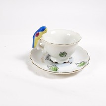 Souvenir Of Canada Small Cup and Saucer With Parrot Handle Vintage Japan Mountie - £26.03 GBP