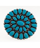Mathilda Benally Sterling &amp; Point Turquoise Pendentif/Broche 64mm - $618.89 CAD