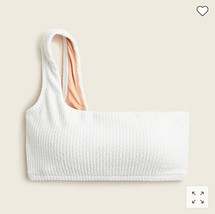 J Crew Women’s Textured One Shoulder Bikini Swim Top XXL White - $22.99