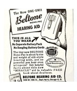 1947 Beltone Mono-Pac Hearing Aids Advertisement Vintage Medical Aids E8K - $371.27 MXN