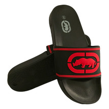 Nwt Ecko Unltd. Msrp $36.99 Men 3D Logo Black Red Slip On Slides Sandals Size 12 - £14.14 GBP