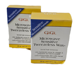 2 packs GiGi  microwave sensitive twezeless wax; 1 oz x2; for unisex - £9.48 GBP