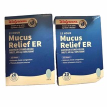 Walgreens Mucus Congestion Relief ER 600 mg 12 Hour 2PK x 20 Tablets Exp... - £19.59 GBP