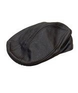 Vintage Brown Leather Flat Cap L-XL Made In USA - $26.63 CAD