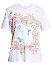 new Johnny Was Flower Child Pima Cotton Short Sleeves Printed Crewneck T-Shirt - £68.15 GBP