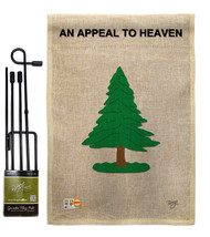 Pine Tree Burlap - Impressions Decorative Metal Garden Pole Flag Set GS108182-DB - £27.14 GBP