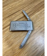 Vintage Promotional Roselle Building Materials Money Clip Pocket Knife K... - $9.90
